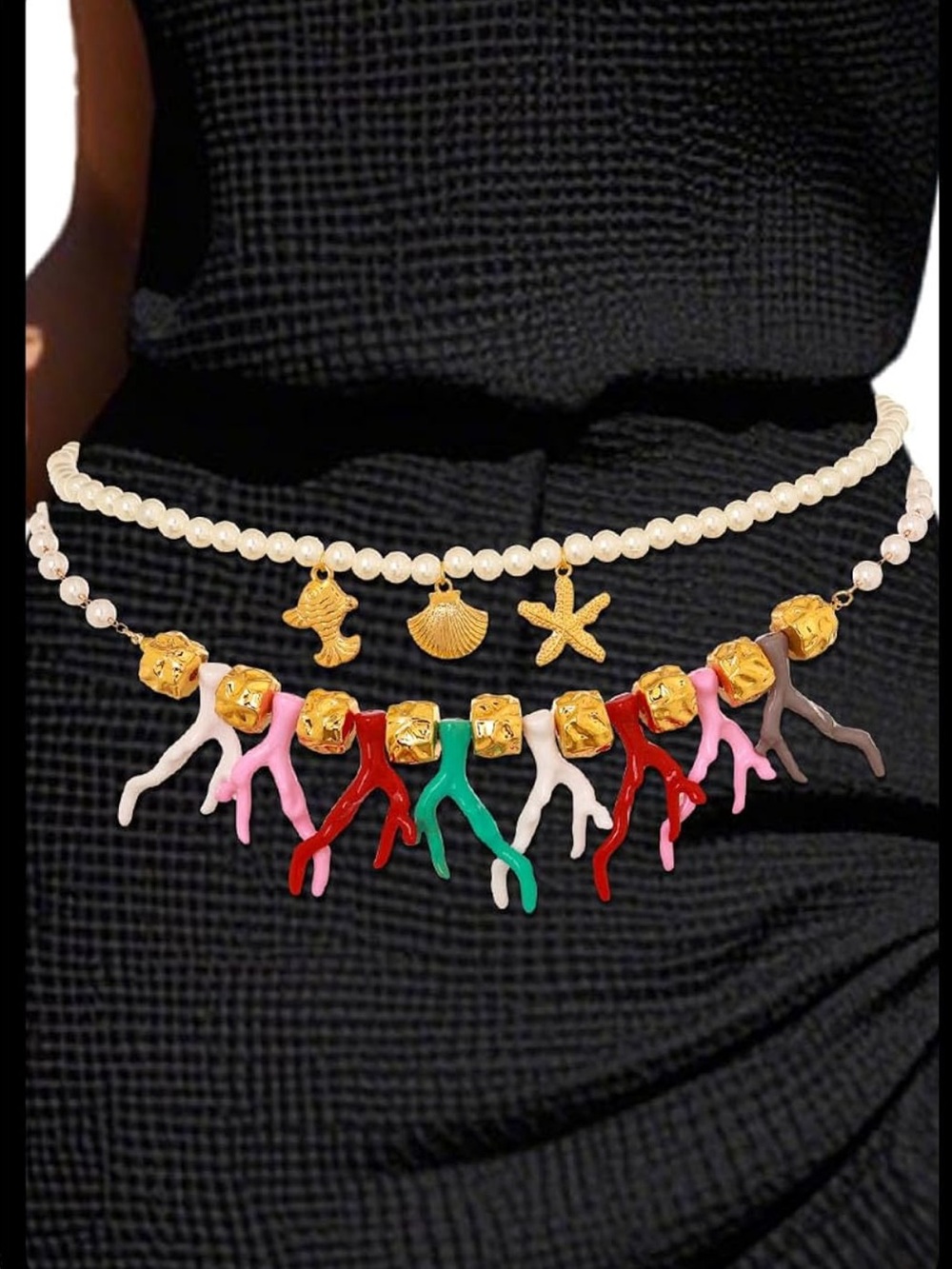 Beach Pearl Waist Chain Belt | Coastal Body Chain | Charm Belt | Boho Summer